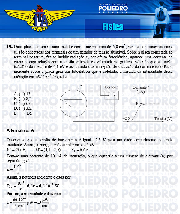 Questão 19 - Física - ITA 2014