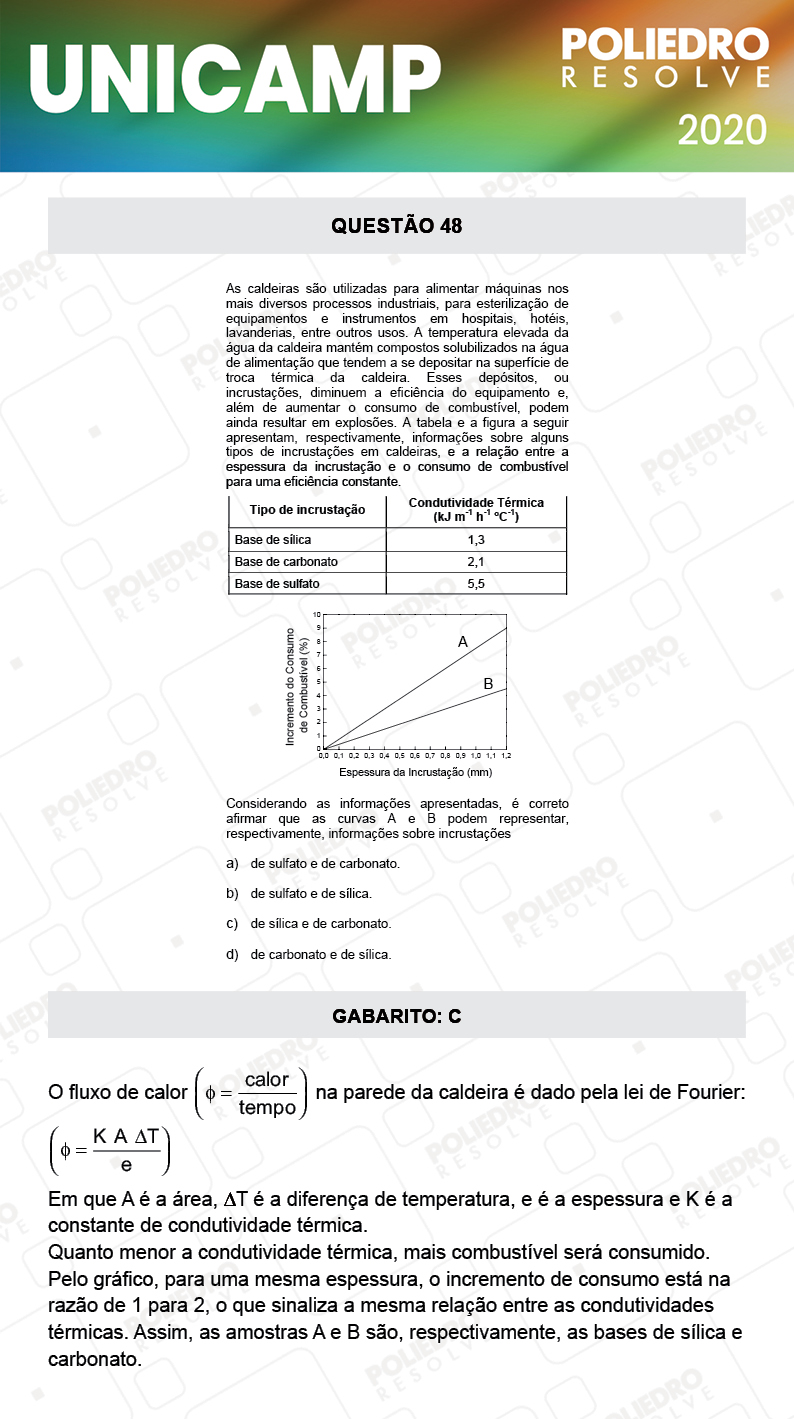 Questão 48 - 1ª Fase - Prova Q e X - UNICAMP 2020