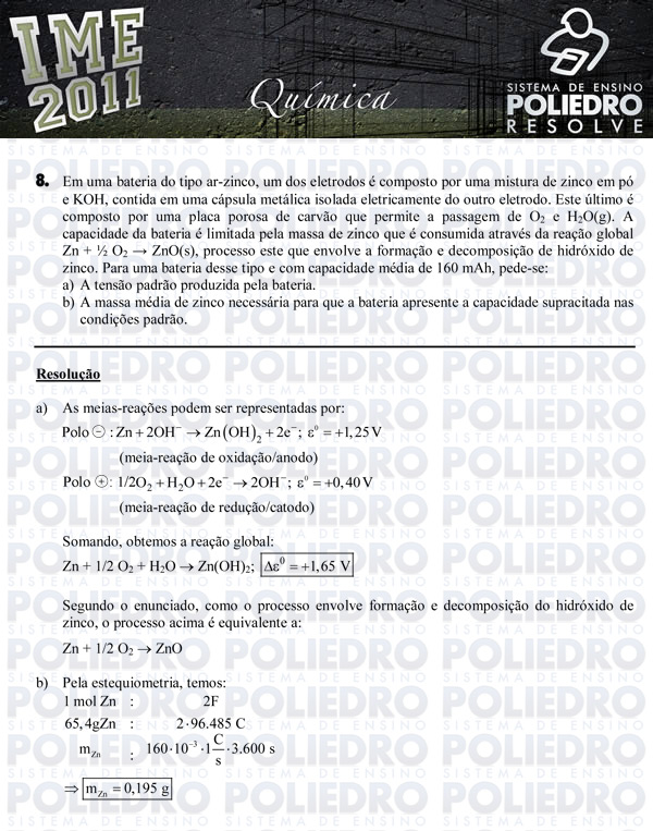 Dissertação 8 - Química - IME 2011