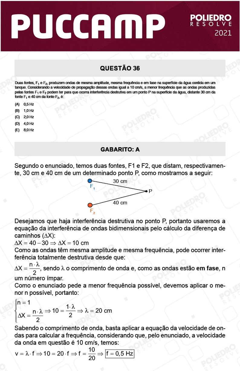 Questão 36 - MEDICINA - PUC-Campinas 2021