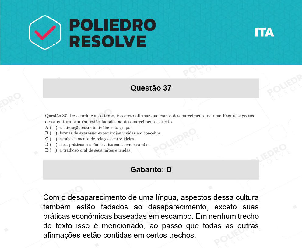 Questão 37 - 1ª Fase - ITA 2022