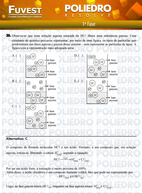 Questão 30 - 1ª Fase - FUVEST 2012