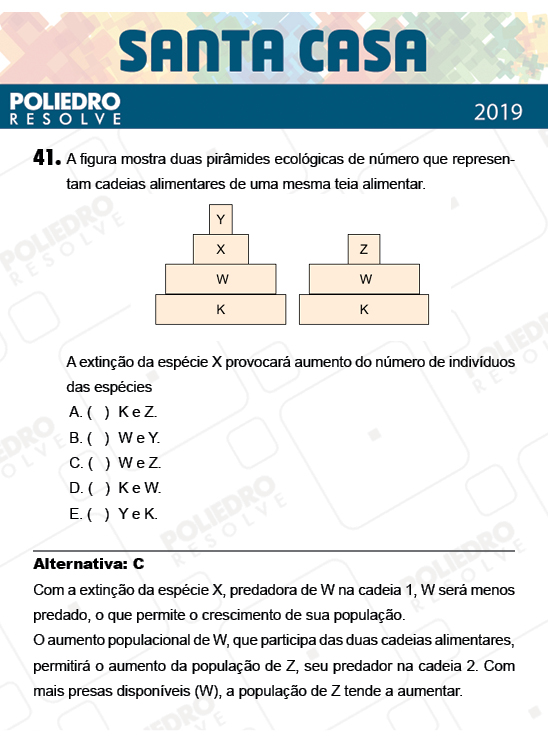 Questão 41 - 2º Dia - Objetivas - SANTA CASA 2019