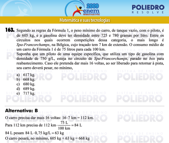 Questão 163 - Prova - ENEM 2009