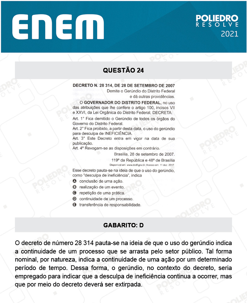 Questão 24 - 1º DIA - Prova Azul - ENEM 2020