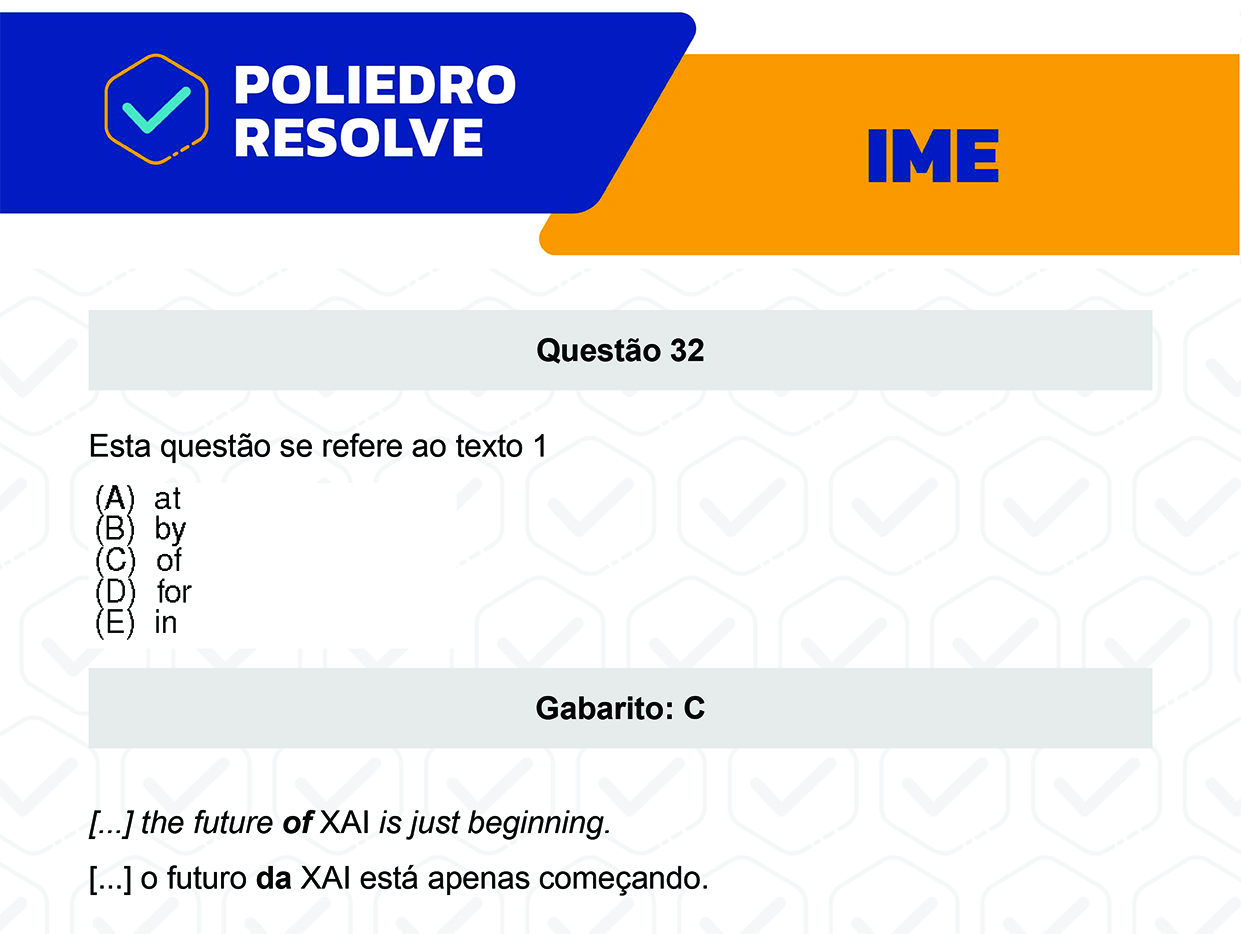 Questão 32 - 2ª Fase - Português/Inglês - IME 2023