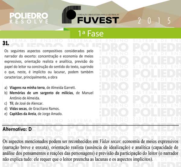 Questão 31 - 1ª Fase - FUVEST 2015