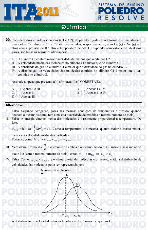 Questão 20 - Química - ITA 2011