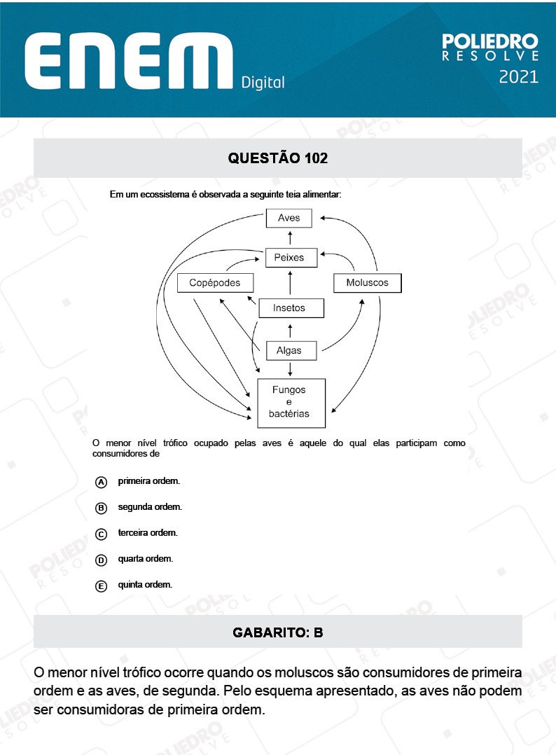 Questão 102 - 2º Dia - Prova Azul - ENEM DIGITAL 2020