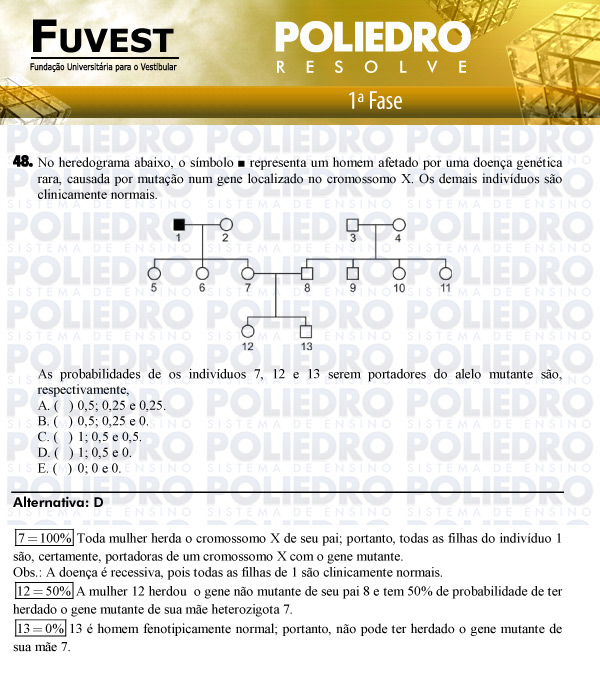 Questão 48 - 1ª Fase - FUVEST 2011