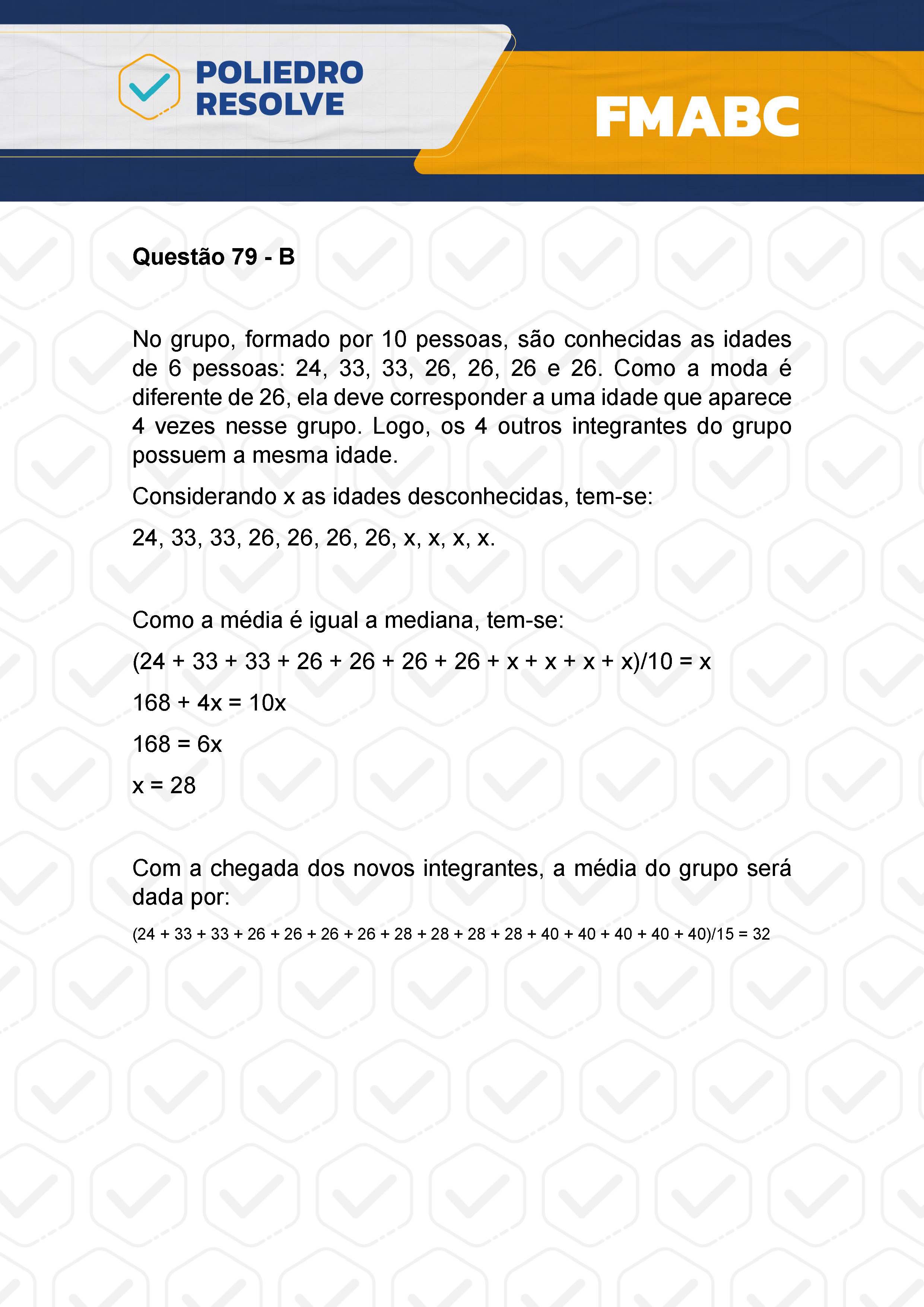 Questão 79 - Fase única - FMABC 2024