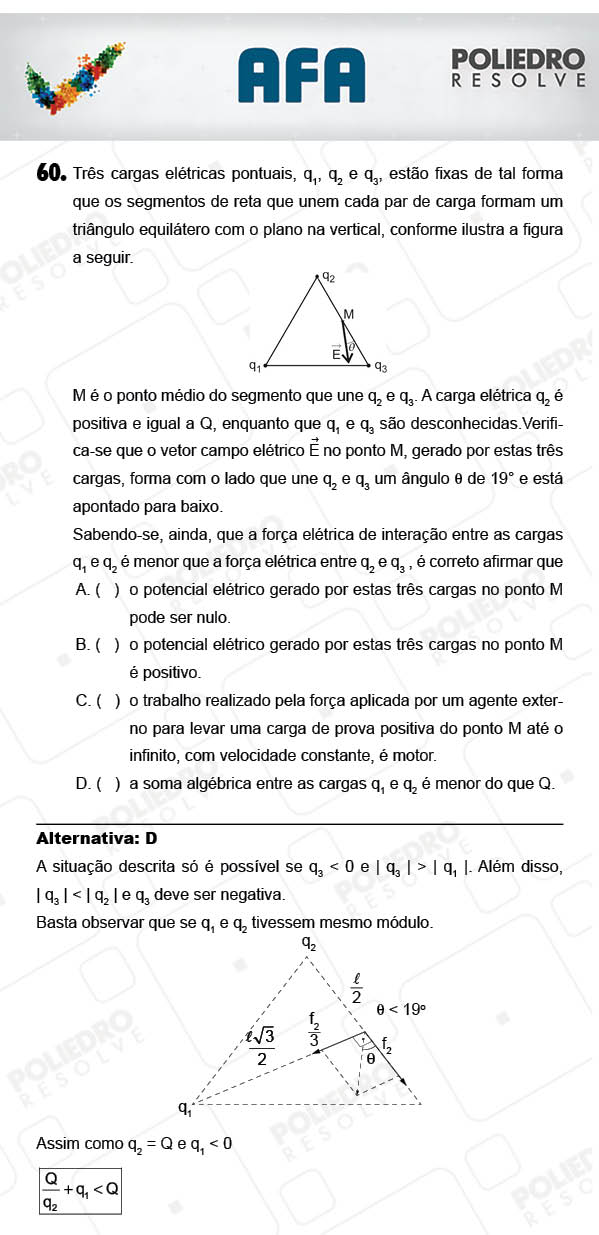 Questão 60 - Prova Modelo A - AFA 2018