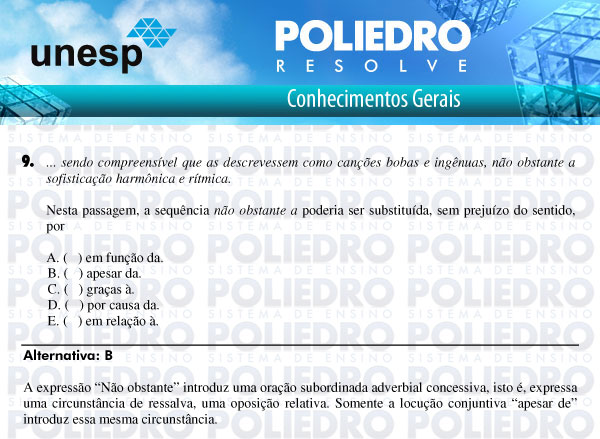 Questão 9 - 1ª Fase - UNESP 2011