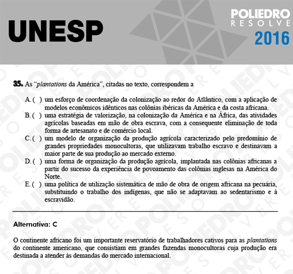 Questão 35 - 1ª Fase - UNESP 2016