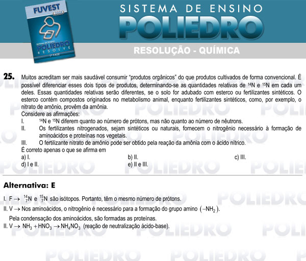 Questão 25 - 1ª Fase - FUVEST 2008