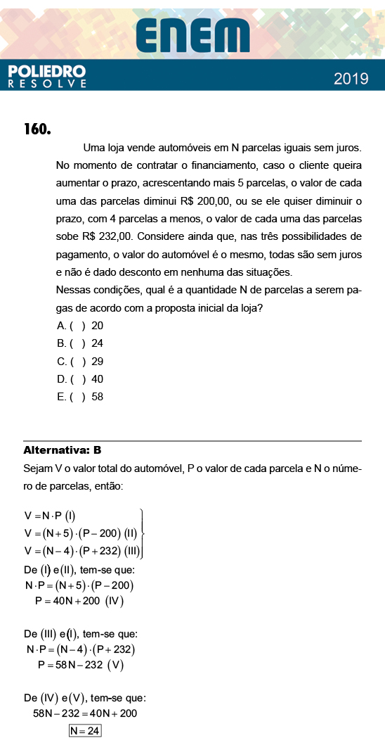 Questão 160 - 2º Dia - Prova ROSA - ENEM 2018