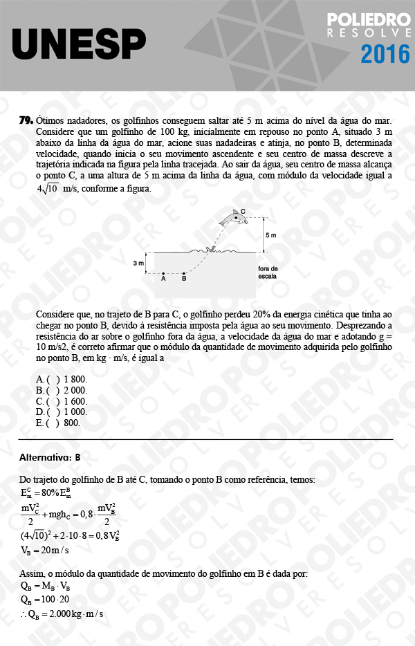 Questão 79 - 1ª Fase - UNESP 2016