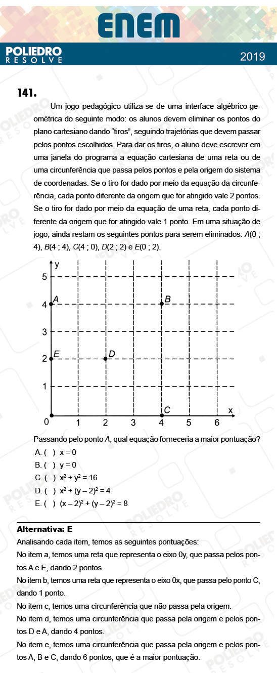 Questão 141 - 2º Dia - Prova CINZA - ENEM 2018