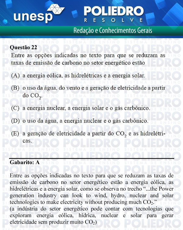 Questão 22 - 1ª Fase - UNESP 2012