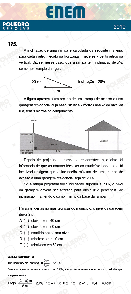 Questão 175 - 2º Dia - Prova AMARELA - ENEM 2018