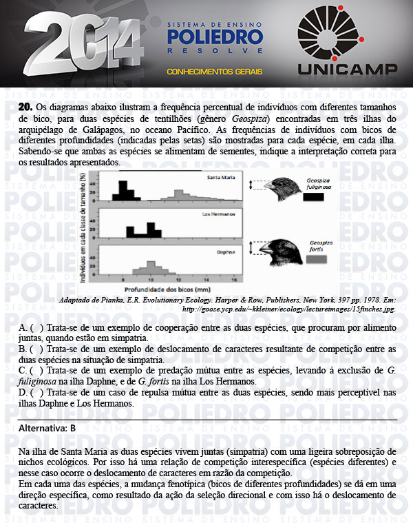 Questão 20 - 1ª Fase - UNICAMP 2014