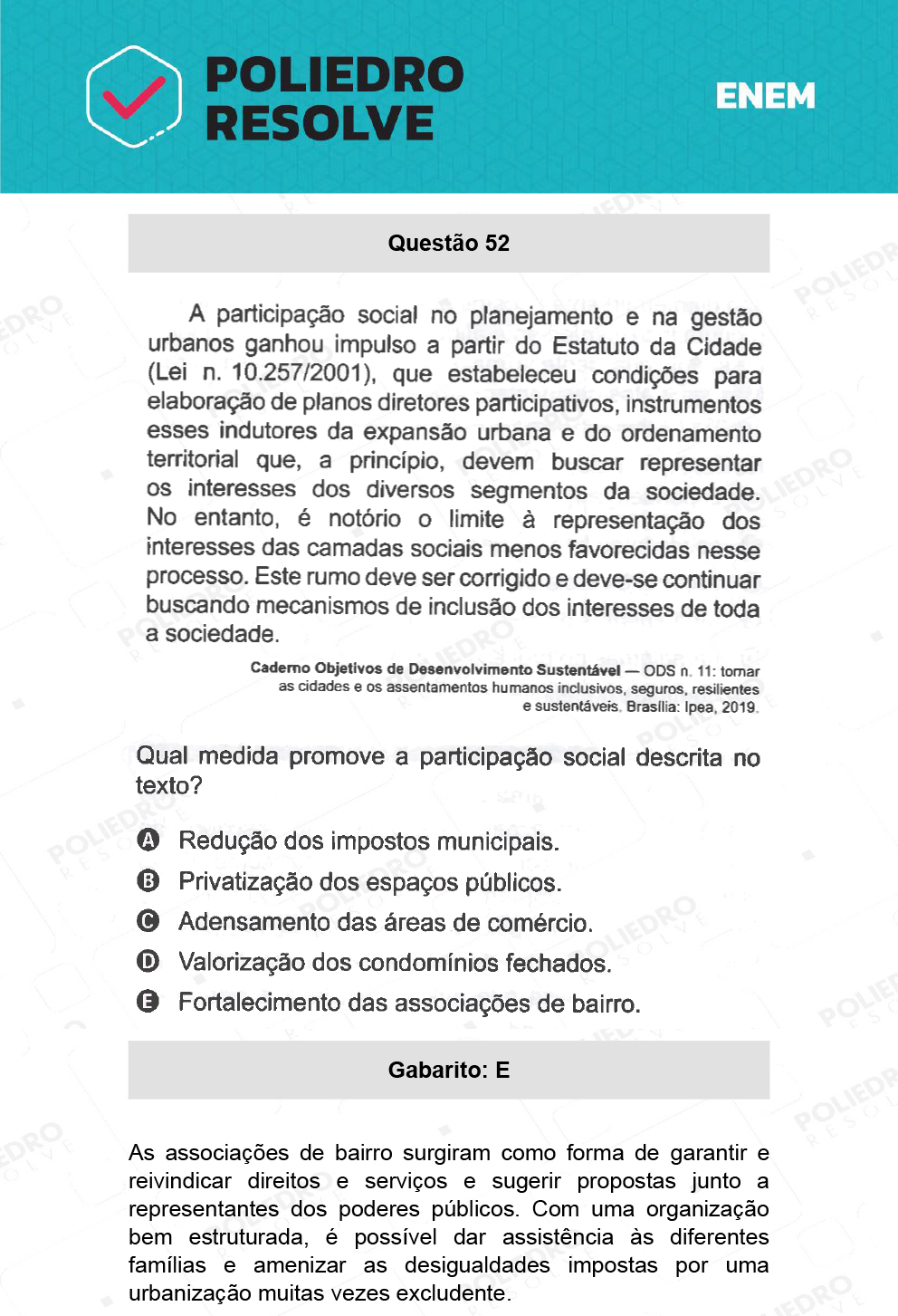 Questão 52 - 1º Dia - Prova Branca - ENEM 2021