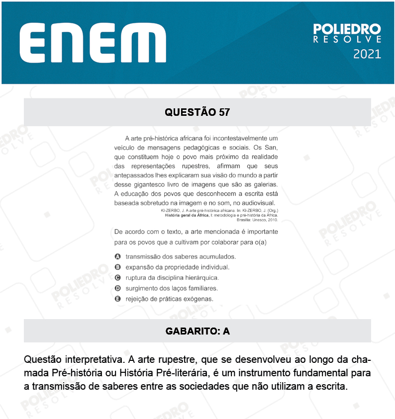 Questão 57 - 1º DIA - Prova Amarela - ENEM 2020