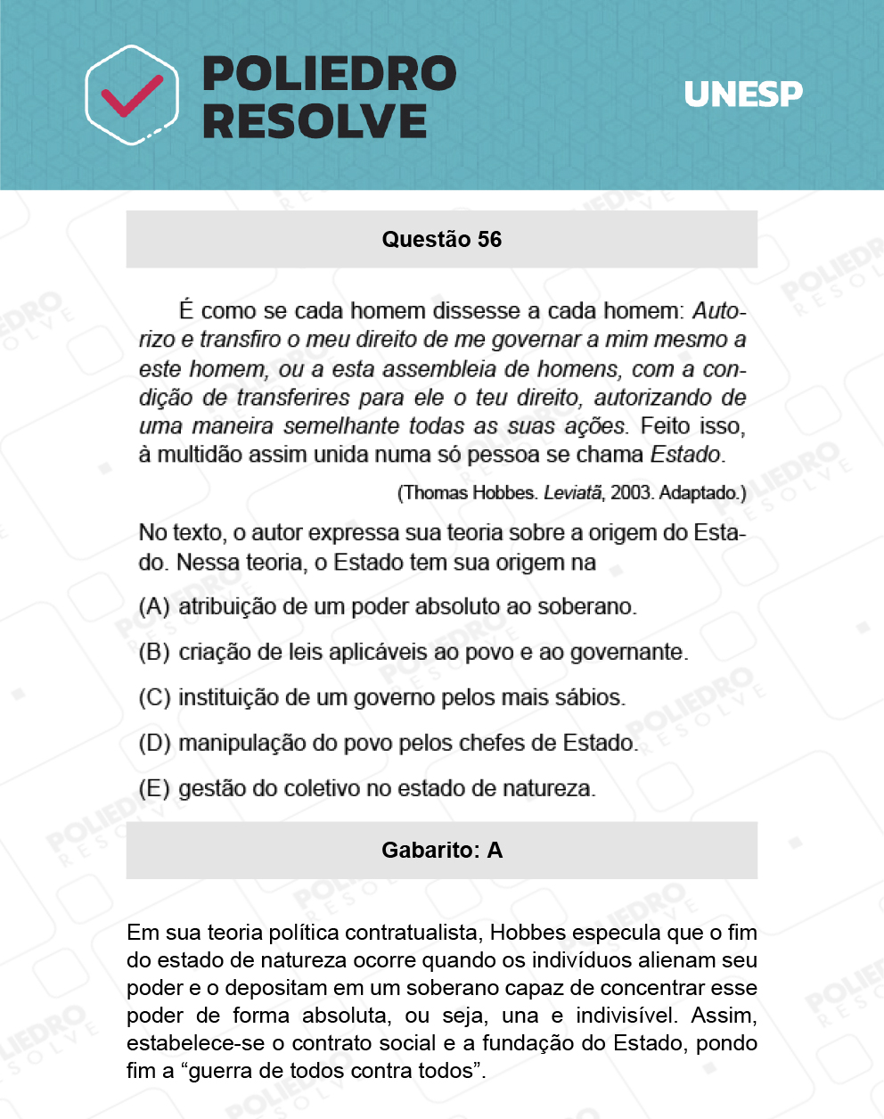 Questão 56 - 1ª Fase - Biológicas - UNESP 2022