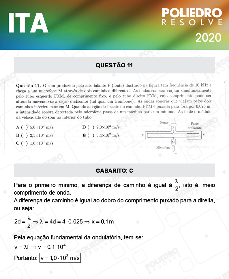 Questão 11 - 1ª Fase - ITA 2020