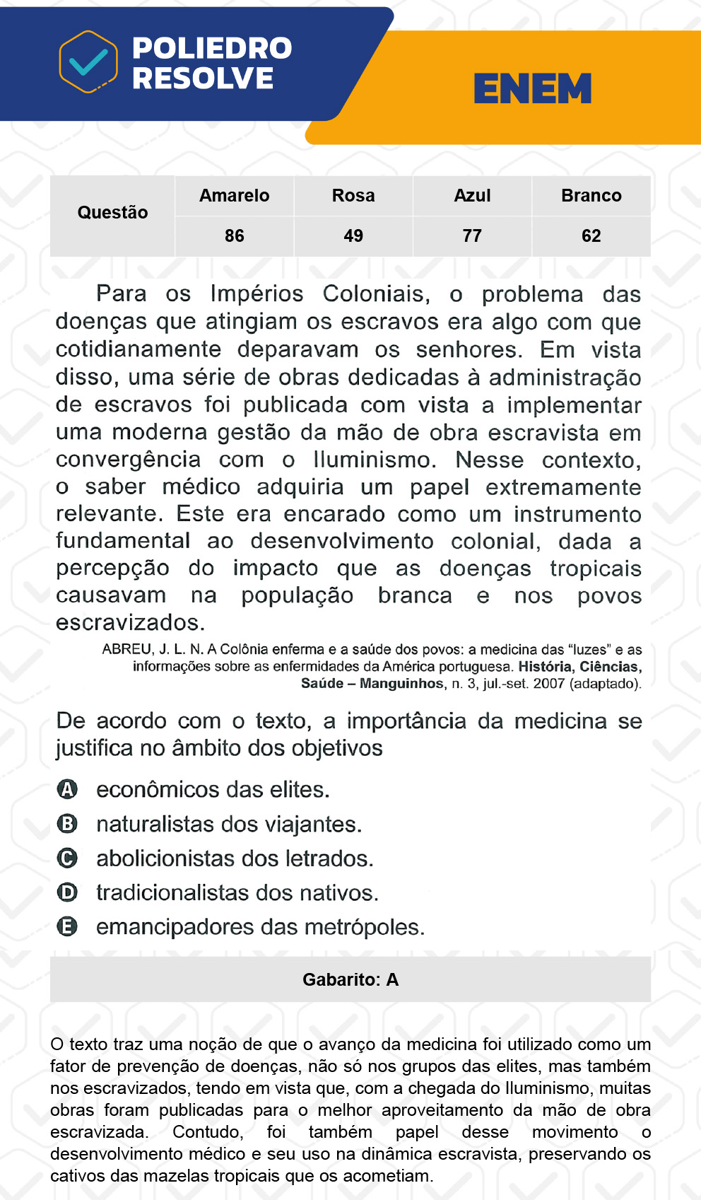 Questão 62 - 1º Dia - Prova Branca - ENEM 2022