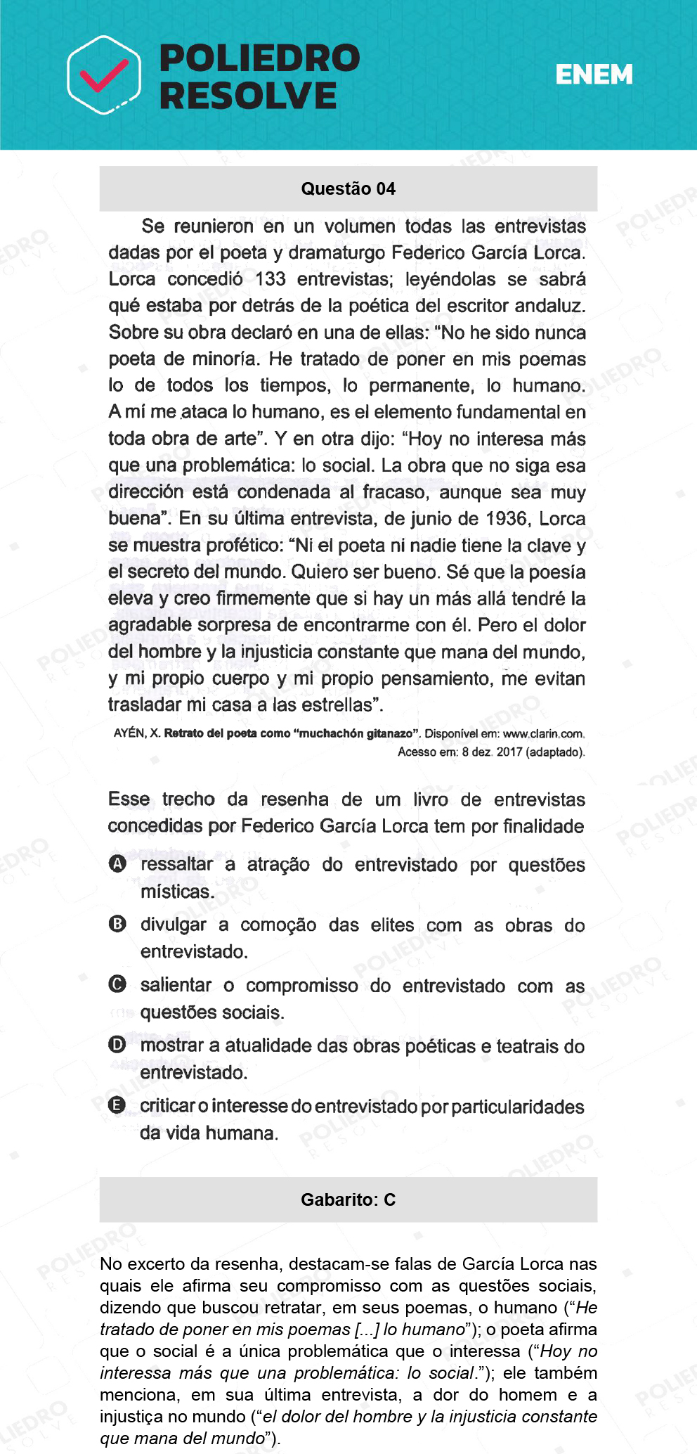 Questão 4 - 1º Dia - Prova Amarela - ENEM 2021