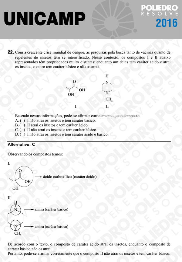 Questão 22 - 1ª Fase - UNICAMP 2016
