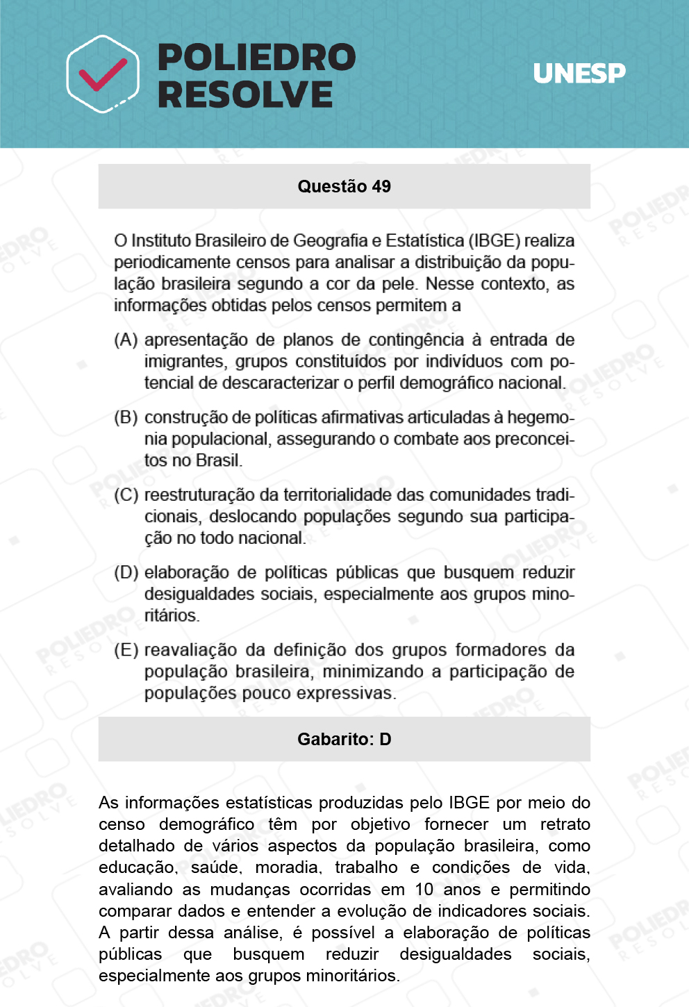 Questão 49 - 1ª Fase - Biológicas - UNESP 2022