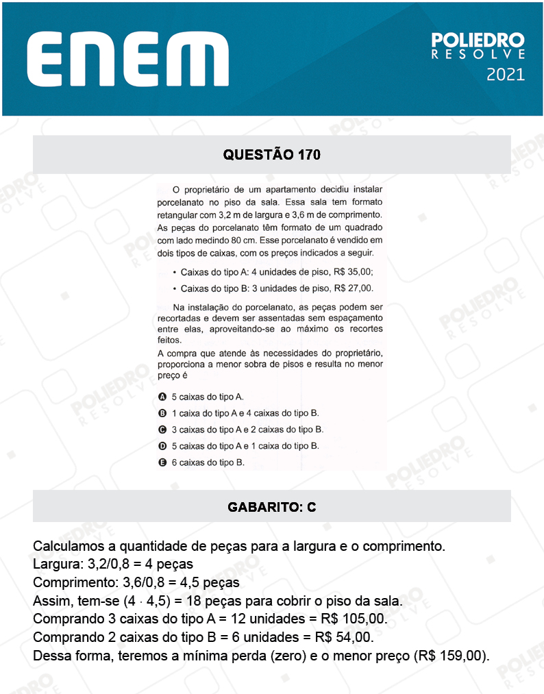 Questão 170 - 2º Dia - Prova Cinza - ENEM 2020