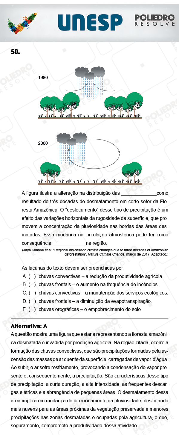 Questão 50 - 1ª Fase - PROVA 4 - UNESP 2018