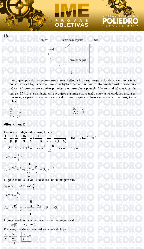 Questão 18 - Objetiva - IME 2013