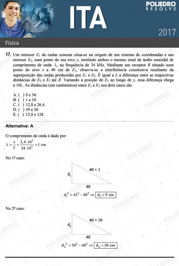 Questão 17 - Física - ITA 2017