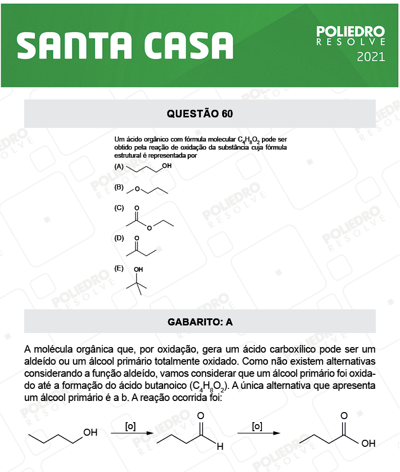 Questão 60 - 1º Dia - SANTA CASA 2021