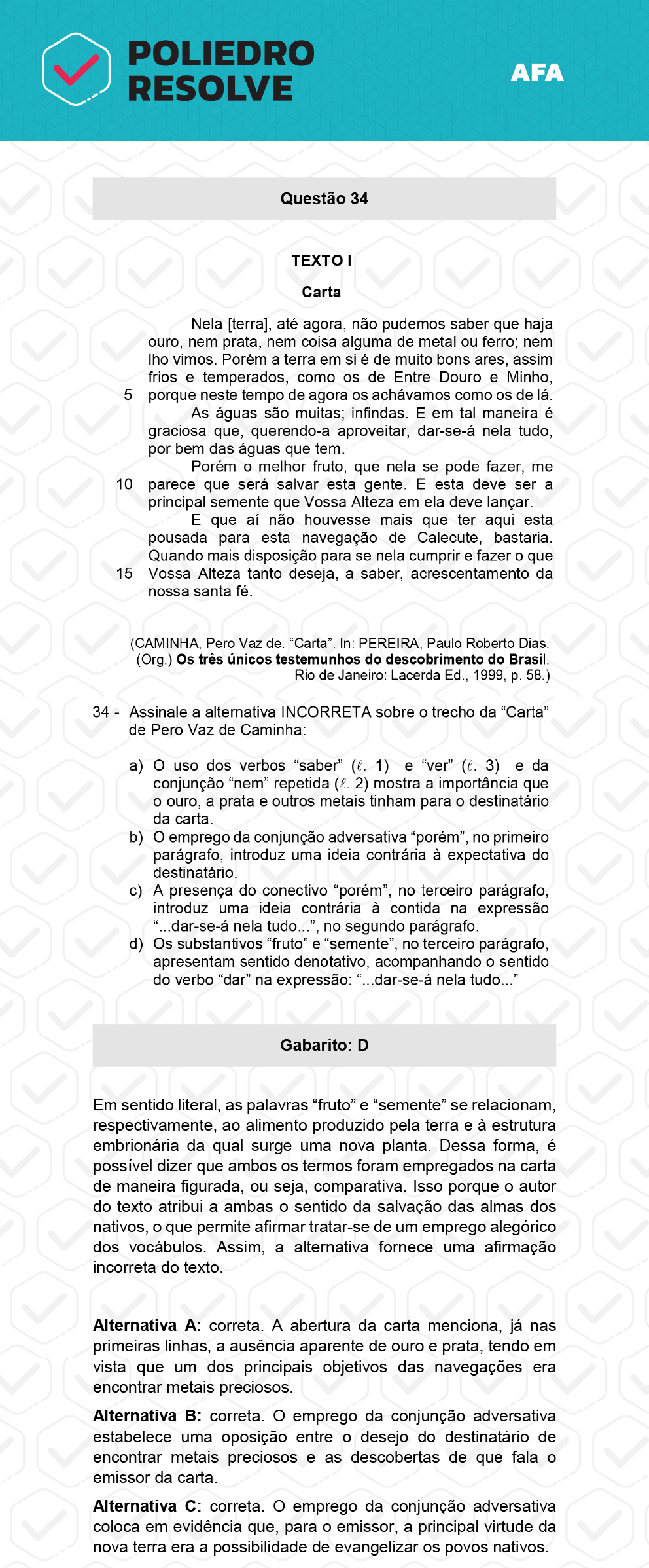 Questão 34 - Prova Modelo A - AFA 2023