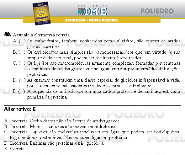 Questão 40 - Objetiva - IME 2009