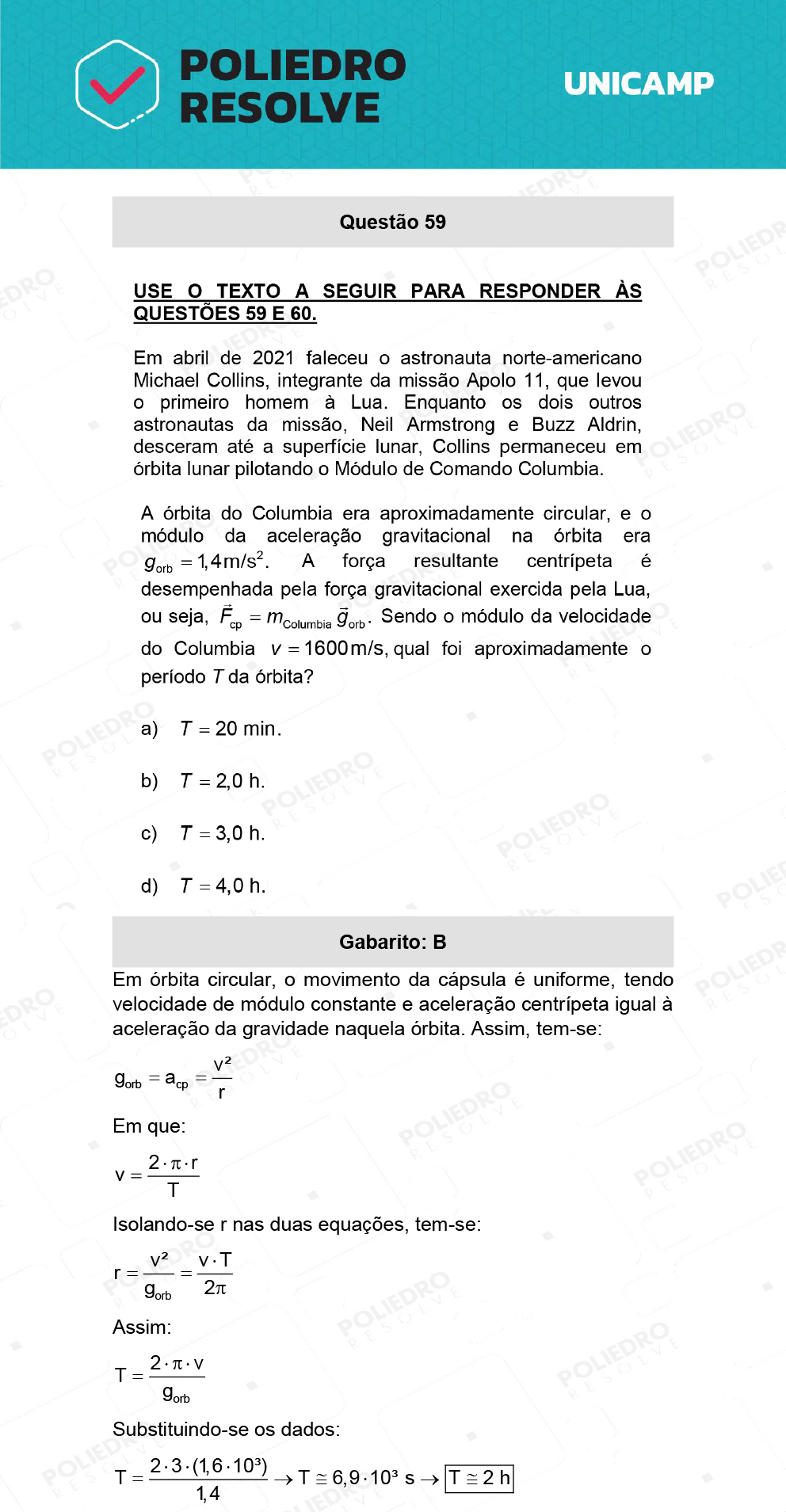 Questão 59 - 1ª Fase - 1º Dia - Q e X - UNICAMP 2022