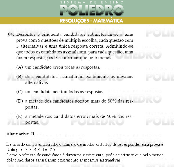 Questão 4 - Conhecimentos Gerais - UNIFESP 2009