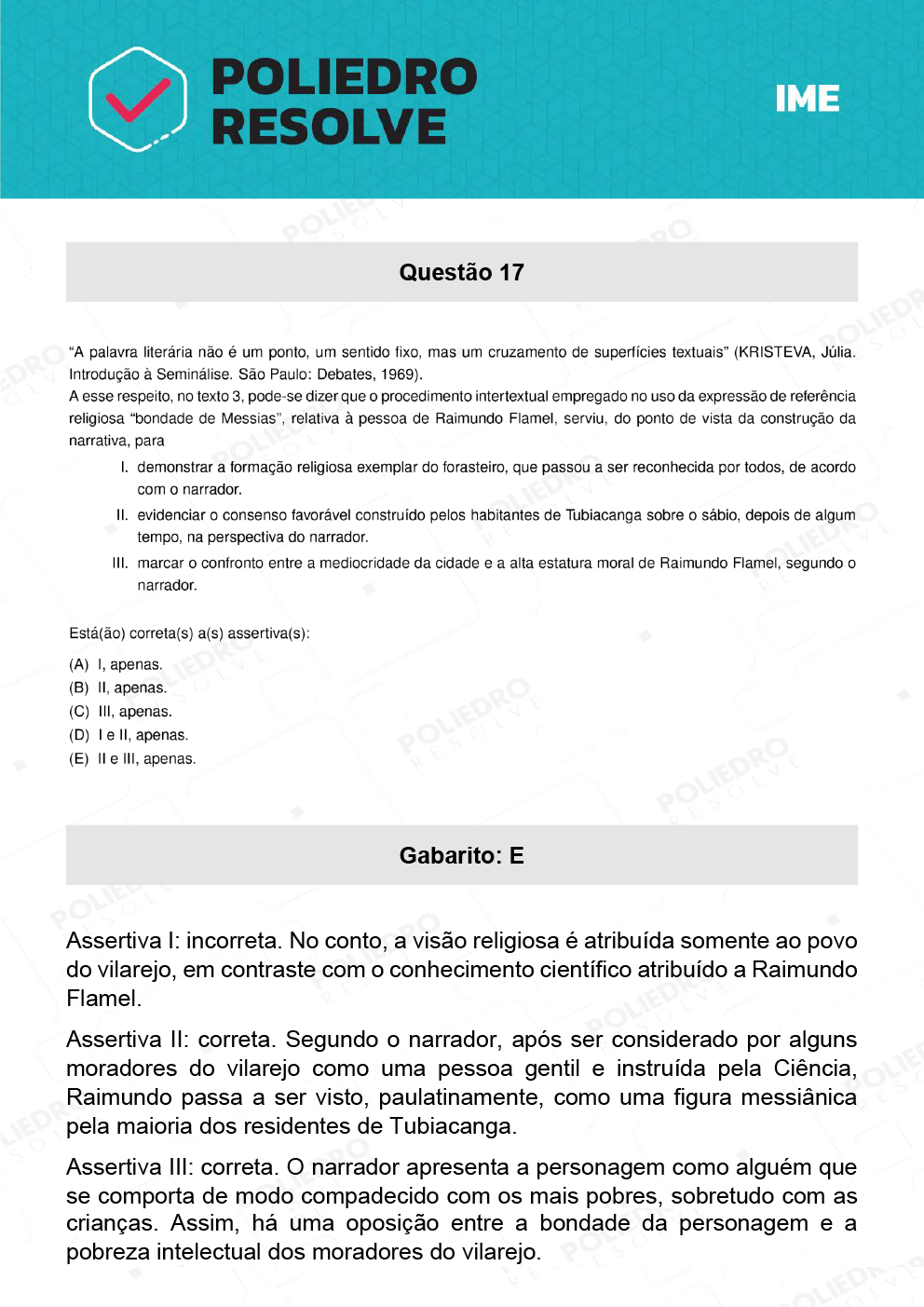 Questão 17 - 2ª Fase - Português/Inglês - IME 2022