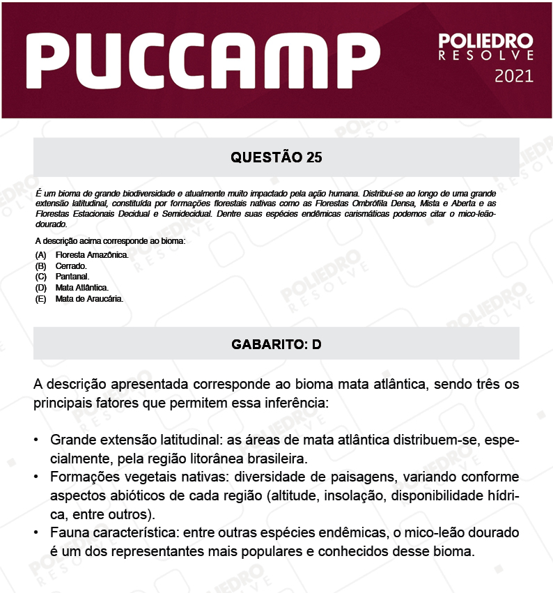 Questão 25 - Direito - PUC-Campinas 2021