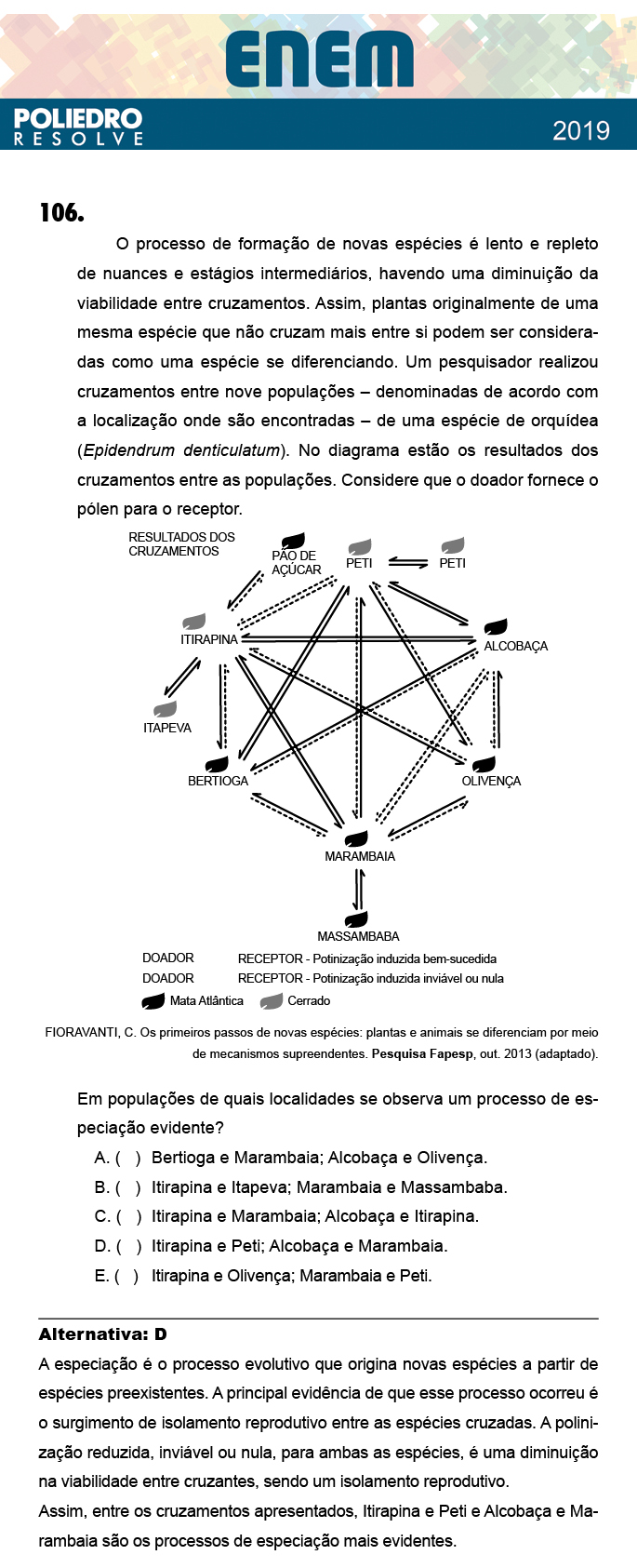 Questão 106 - 2º Dia - Prova AZUL - ENEM 2018