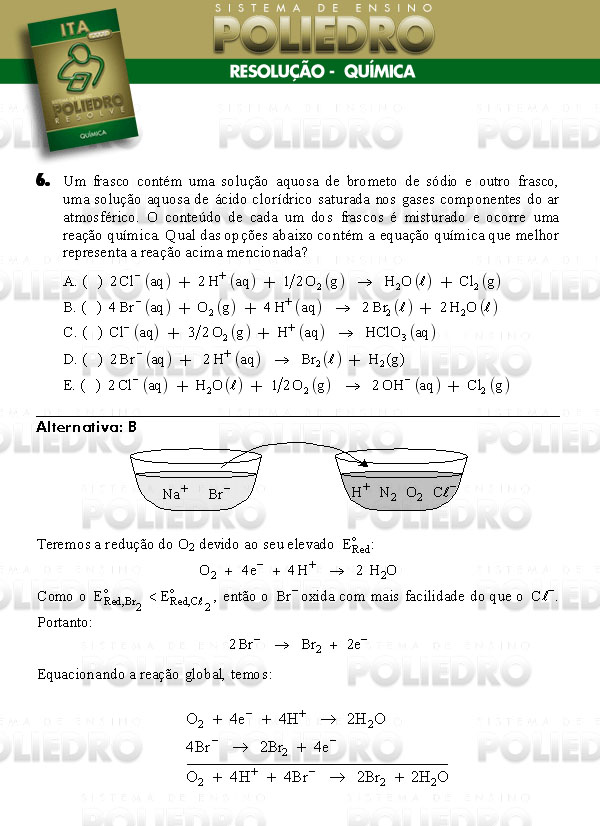 Questão 6 - Química - ITA 2008