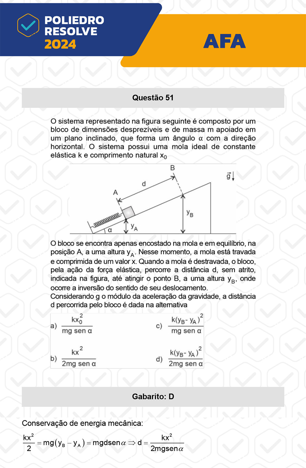 Questão 51 - Prova Modelo A - AFA 2024