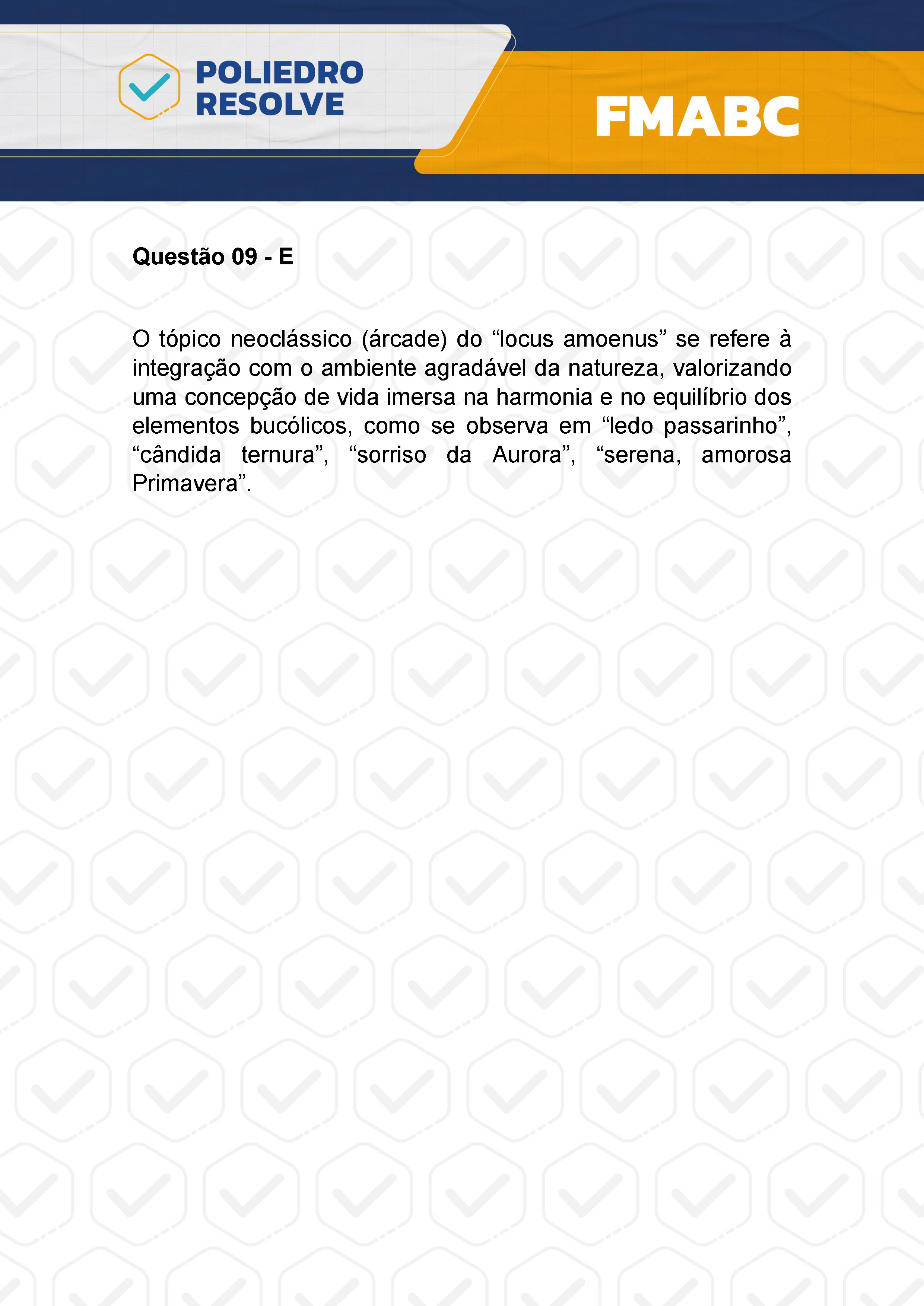 Questão 9 - Fase única - FMABC 2024