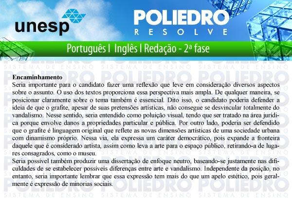 Redação - 2ª Fase - UNESP 2011