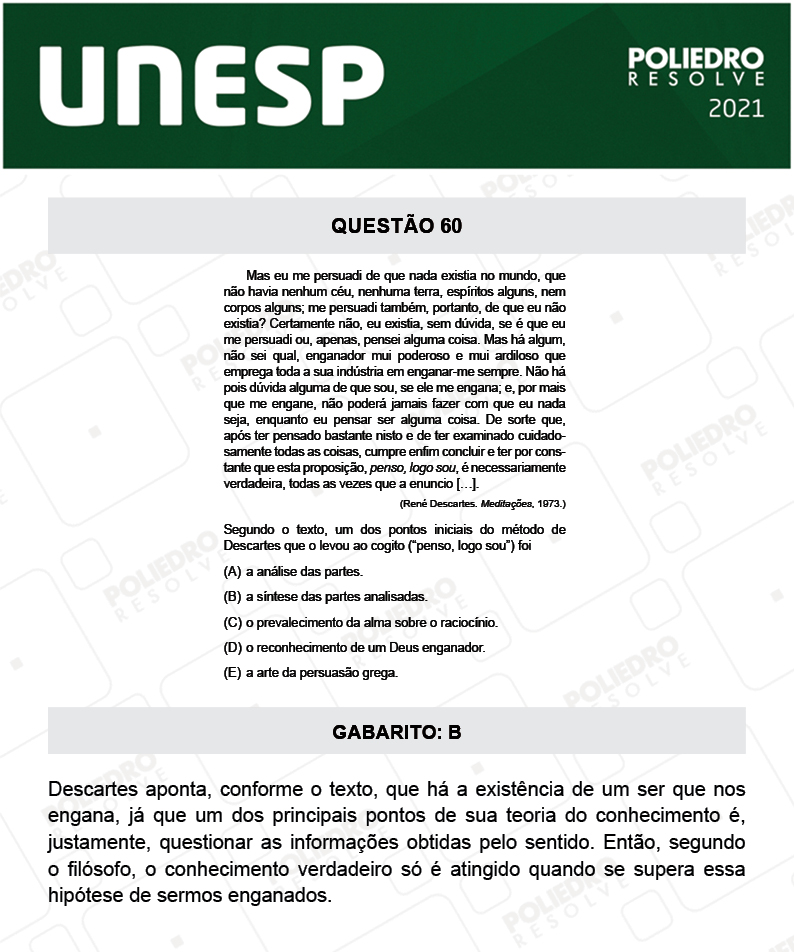 Questão 60 - 1ª Fase - 2º Dia - UNESP 2021